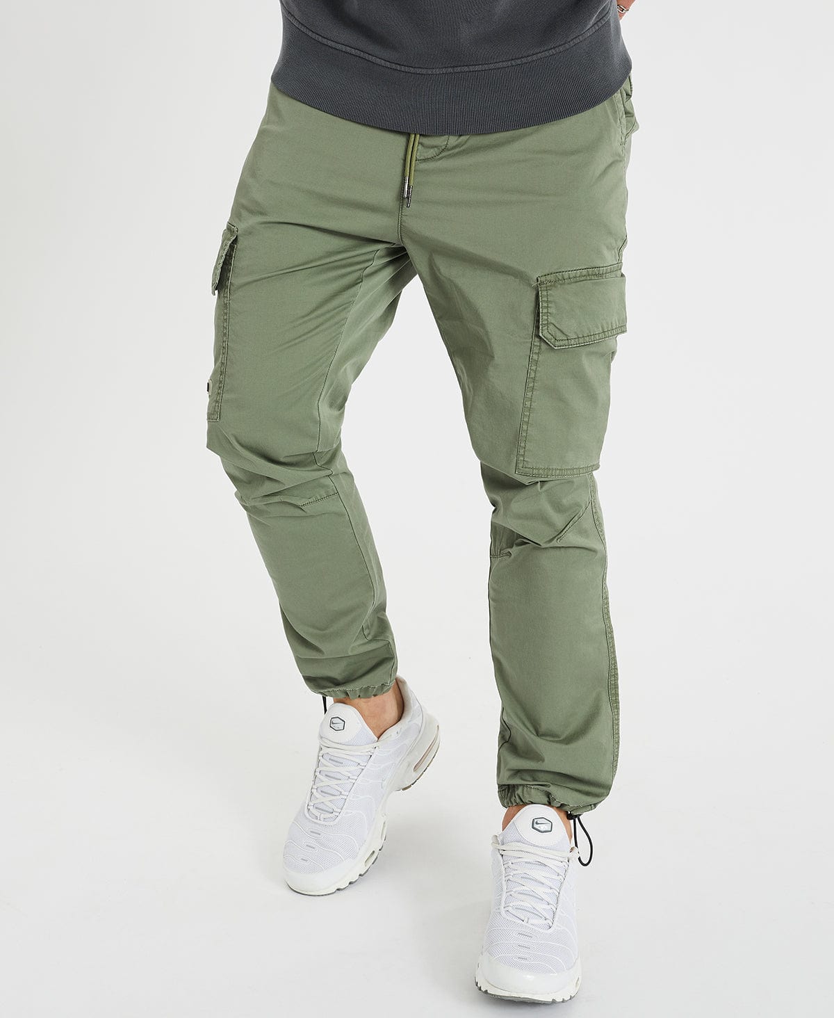 Twill cargo trousers - Dark khaki green - Kids | H&M IN